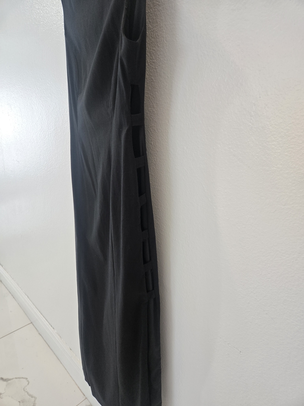 Zara black midi dress in L with side cut outs and asymmetric neck line New - Picture 7 of 16
